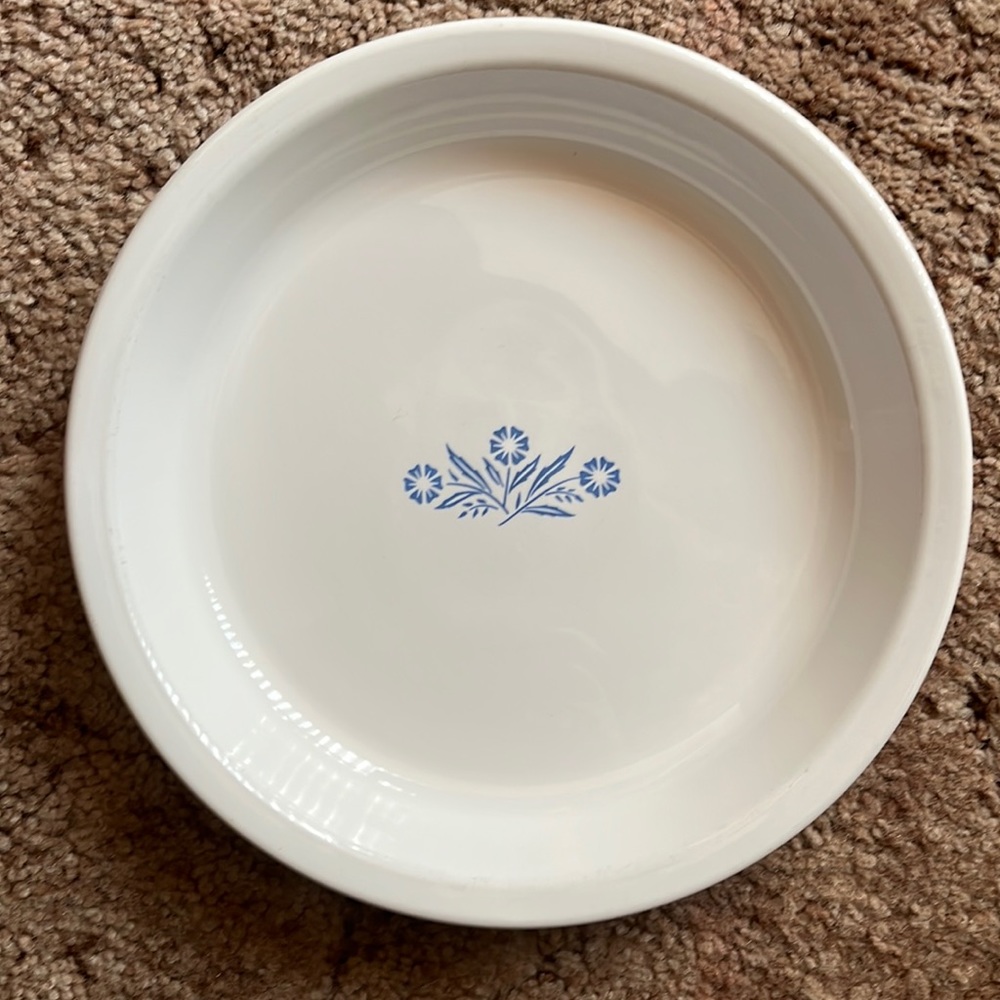Corning Ware 9” Pie Plate, Blue Cornflower pattern P-309 Made in U. S. A.!